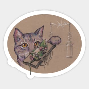 Doctor Frankenkitty in the Lab Sticker